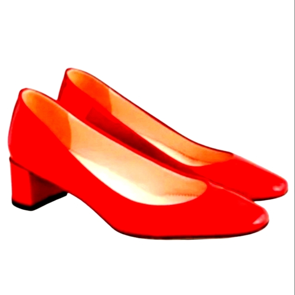 J.Crew Red Shoes high heels patent leather new without box block size 8 or 7.5